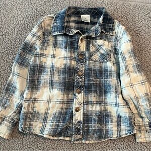 Okie Dokie Blue and White Plaid Jean Jacket